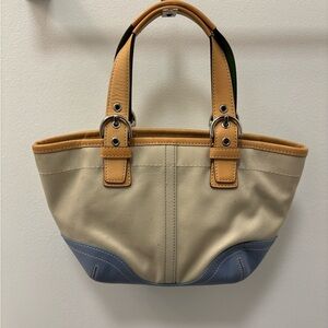 Petite Coach handbag. Genuine leather. Cute for spring/summer.